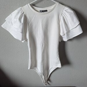 White Sz S bodysuit Zara